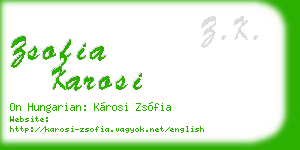 zsofia karosi business card